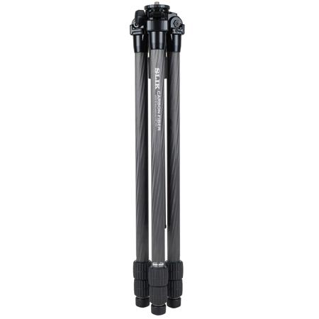 Slik PRO CF-733 3-Section Carbon Fiber Tripod, 65.9" Max Height, Black