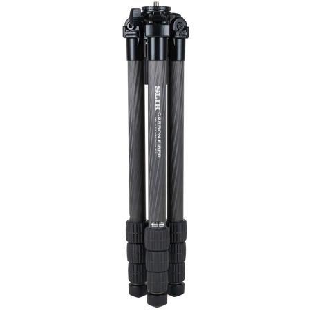 Slik PRO CF-834 4-Section Carbon Fiber Tripod, 64.9" Max Height, Black