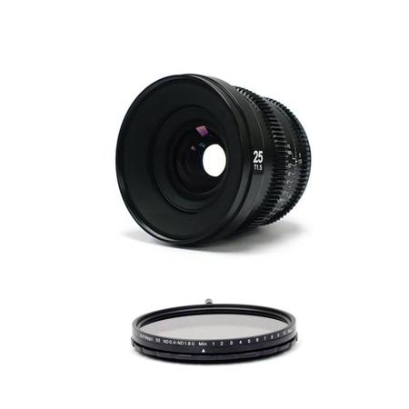 SLR Magic MicroPrime Cine 25mm T1.5 for Sony E Mount W/SLR 82mm MK II ND Filter