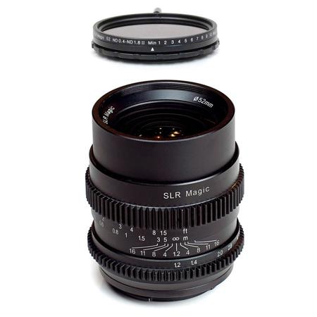SLR Magic Cine 35mm f/1.2 FE Lens with Variable Neutral Density Filter Kit