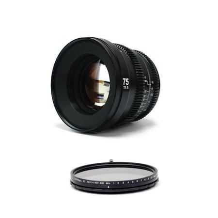 SLR Magic MicroPrime Cine 75mm T1.5 for Sony E Mount W/SLR 82mm MK II ND Filter