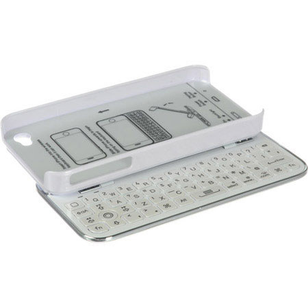 Solid Line Slide & Type 2.0 iPhone 4 / 4S Case with Bluetooth Keyboard, White