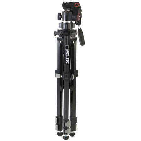 Slik U212 3-section Aluminum Tripod with 3-Way Pan Head - Black