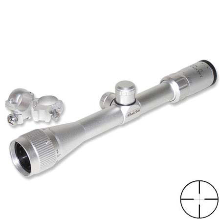 Simmons 3-9x32mm 22 Mag Riflescope, Truplex Ret, Matte Silver, Adj Objective, 1"