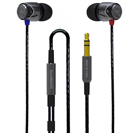 SoundMAGIC E10 Noise Isolating In-Ear Earphones, Black & Silver