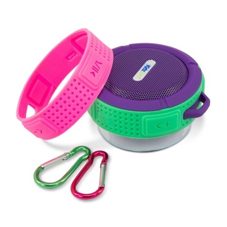 SMS Audio KidzSafe D.I.Y Girls Wireless Bluetooth Speaker with Mic, Purple