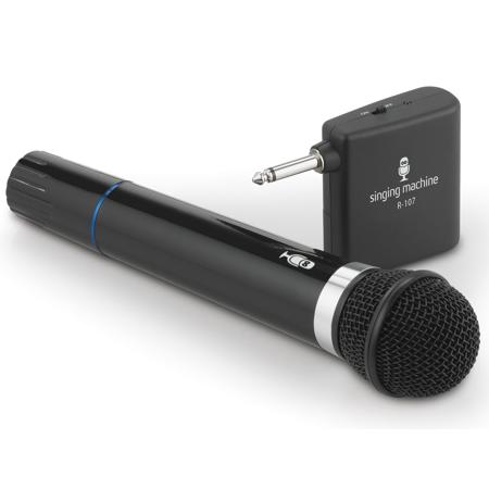 Singing Machine Unidirectional Dynamic Wireless Microphone, Black