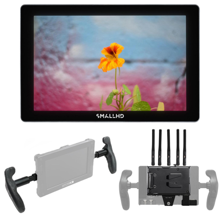 SmallHD Indie 7 7" Full HD 16:9 Touchscreen On-Camera Monitor, Bundle with Teradek Bolt 6 1500 V-Mount Receiver Module and Rubber Handles