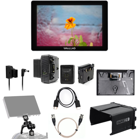 SmallHD Indie 7 7" FHD Touch On-Camera Monitor, Monitor Mount,Li-Ion Battery Kit