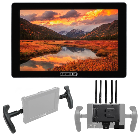 SmallHD Cine 7 7" Full HD Touchscreen On-Camera Monitor, Bundle with Teradek Bolt 6 750 V-Mount Receiver Module and Rubber Handles