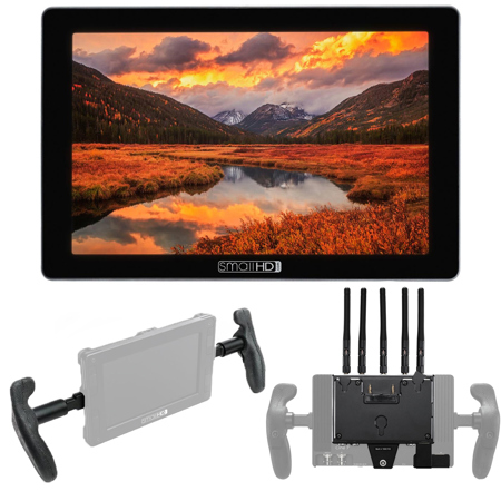 SmallHD Cine 7 7" Full HD Touchscreen On-Camera Monitor, Bundle with Teradek Bolt 6 1500 Gold Mount Receiver Module and Rubber Handles