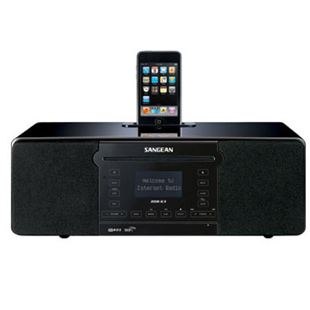Sangean All-in-One Internet Radio/Wi-Fi/FM Tabletop Cabinet Musical System