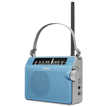 Sangean FM / AM Compact Analogue Tuning Portable Receiver, Blue
