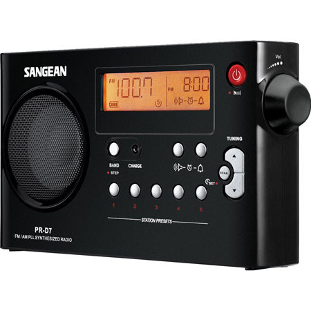 Sangean FM / AM Compact Digital Tuning Portable Receiver, Black