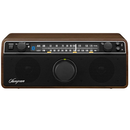 Sangean WR-12BT AM/FM/AUX-In/Bluetooth Wooden Cabinet Receiver, Walnut