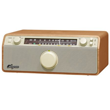Sangean WR-12 AM/FM/AUX-In/Analog Wooden Cabinet Receiver, Walnut
