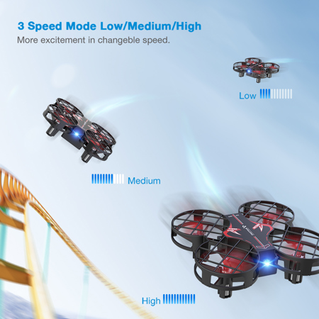 Snaptain H823H Portable Mini Drone for Kids, Red