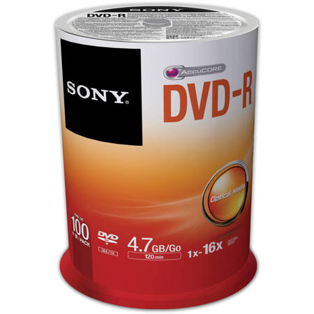 Sony Recordable Storage DVD-R Media, Pack of 100