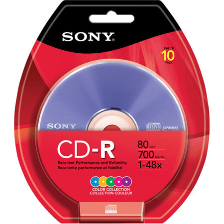 Sony CD-R Recordable CD's Media, 700 MB, 10 Pack