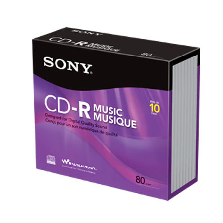Sony CD-R Music Recordable Compact Disc, 10 Pack