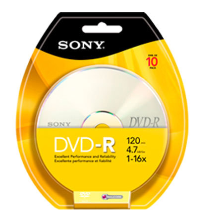 Sony 4.7GB DVD-R Recordable Media, 10 Pack