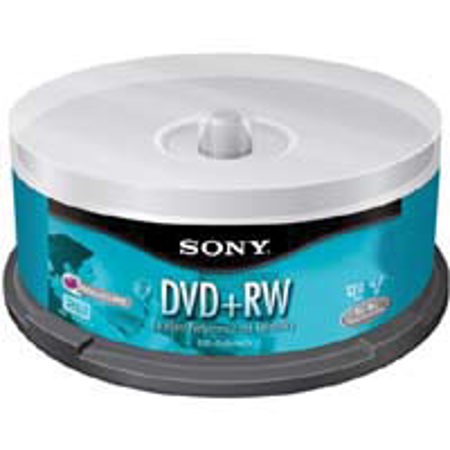 Sony DVD+RW Rewritable Discs on Spindle (4.7 GB), Pack of 15 #15DPW47LS2