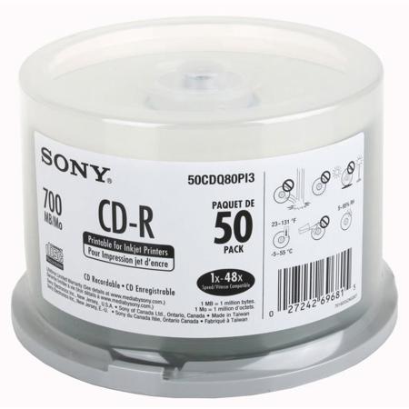 Sony 700MB CD-R Printable 50 Disks