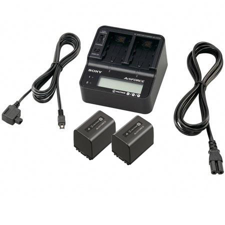 Sony AC-VQV10 Dual Battery Charger, Bundle w/2x Sony NP-FV100 Batteries