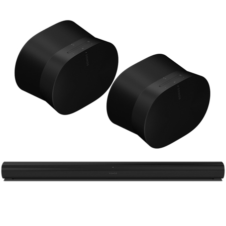 Sonos Arc Premium Smart Soundbar with 2x Era 300 Wireless Bluetooth Speaker, Black