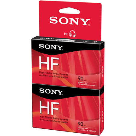Sony 90 Min HF Audio Cassette with Hang Tab, 2 Pack