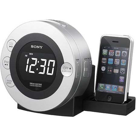 Sony Stereo AM / FM & CD Clock Radio with iPod and iPhone Dock #ICFCD3IPSIL