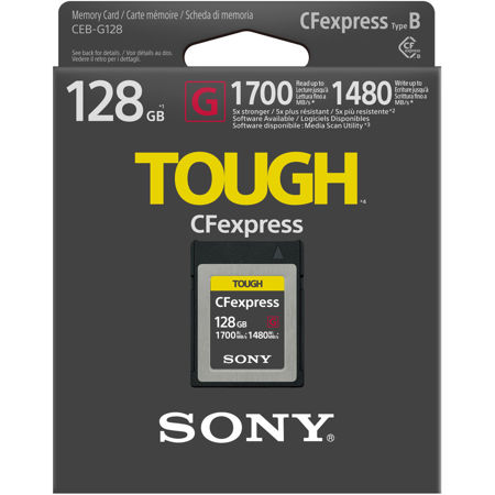 Sony 128GB CFexpress Type B Tough Memory Card, 1700 MB/s Read, 1480 MB/s Write