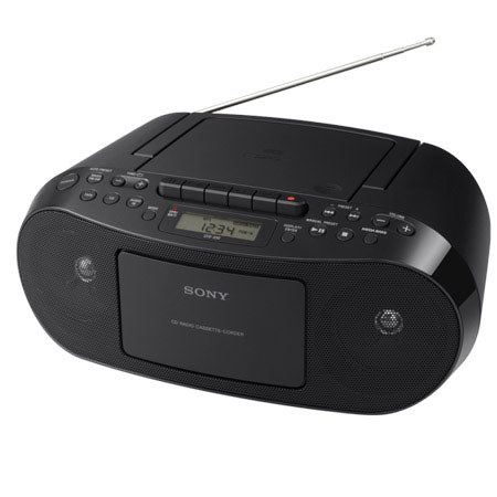 Sony Mega Bass Boombox CD Radio Cassette Recorder, Black