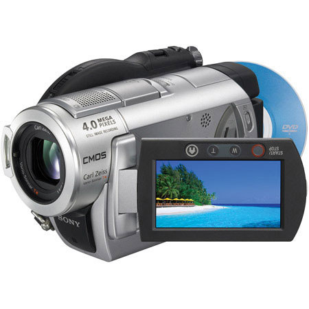 Sony DCR-DVD408 DVD Handycam Camcorder, 10x Optical, 80x Digital Zoom, Carl Zeiss Vario-Sonnar T* Lens, 2.7" Touch Panel LCD Screen
