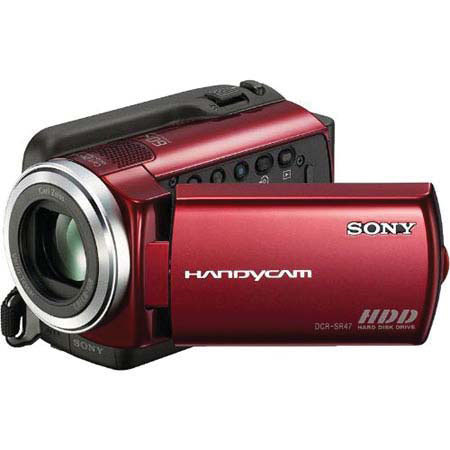 Sony DCR-SR47/R 60GB HDD Camcorder, 2.7" LCD, Red