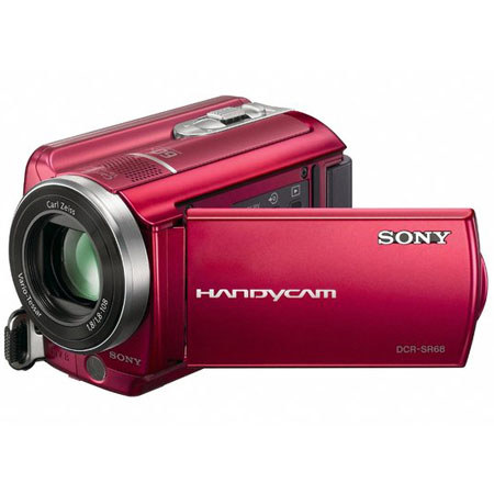 Sony DCRSR68R 80GB HDD Camcorder, 2.7in Touch LCD - Red