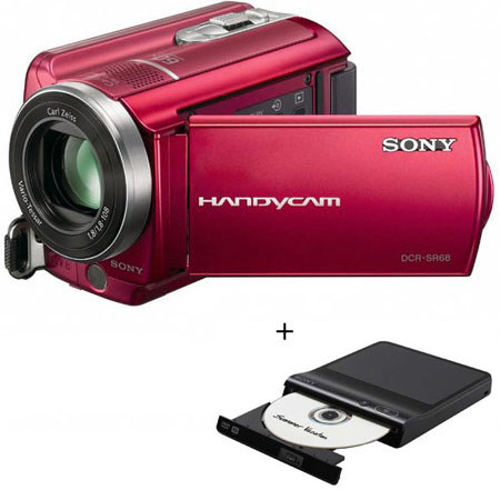 Sony DCR-SR68 80GB HDD HiDef Handycam Camcorder - Red
