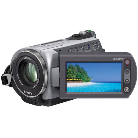 Sony DCR-SR82 60GB HHD Handycam Camcorder, 1.0 Megapixel Advanced HAD CCD Image Sensor, Carl Zeiss Vario-Tessar, 25x Optical / 2000x Digital Zoom, 2.7" Wide (16:9) Touch Panel SwivelScreen LCD