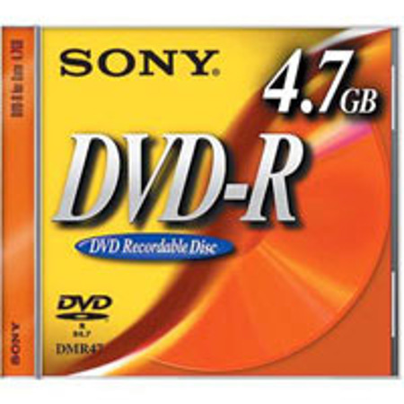 Sony 4.7 GB DVD-R, 8x Recordable Media, Single Disc.