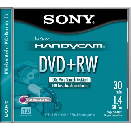 Sony DVD+RW Rewritable Silver Single DVD Disc (4.7 GB) with Jewel Case