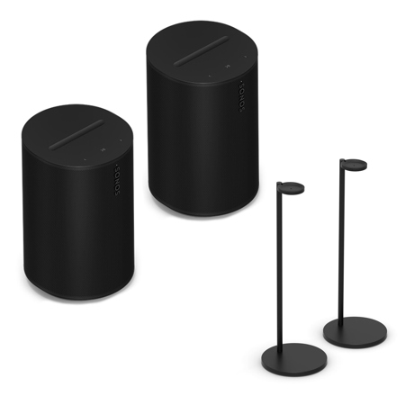 Sonos Era 100 Wireless Bluetooth Speaker Pair with Stands, Black  E10G1US1BLK K