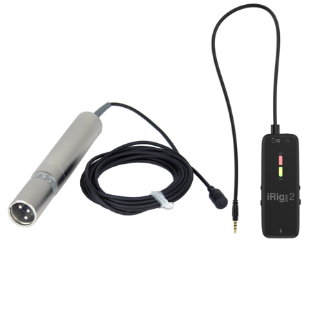 Sony ECM-44 Omnidirectional Electret Lav Mic, w/iRig Pre 2 Mobile Mic Interface