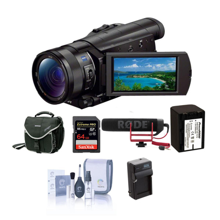 Sony FDR-AX100 4K Ultra HD Camcorder with Pro Accessory Bundle