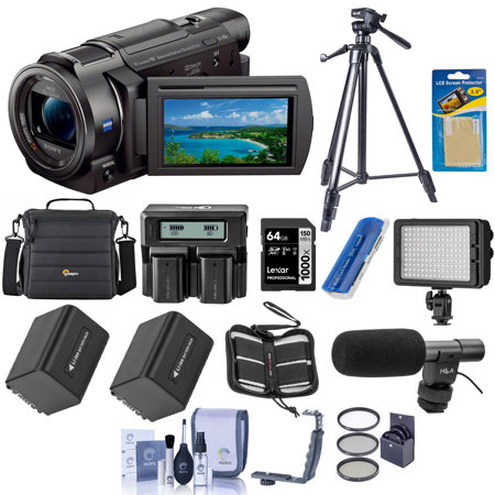 Sony FDR-AX33 4K Ultra HD Handycam Camcorder, Black with Pro Accessory Bundle