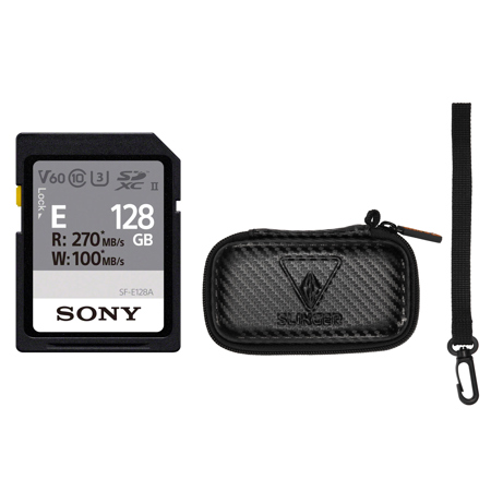 Sony SF-E Series UHS-II U3 Class 10 SDXC Memory Card 128GB with Card Wallet