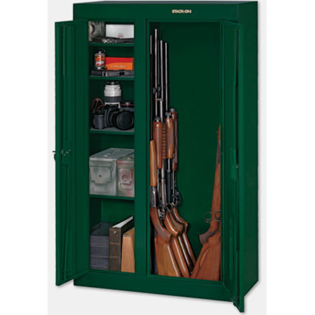 Stack-On 10 Gun Double-Door Steel Security Cabinet, Hunter Green