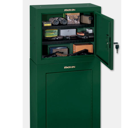Stack-On Pistol/Ammo Steel Security Cabinet with Key Lock, 2 Removable Shelves