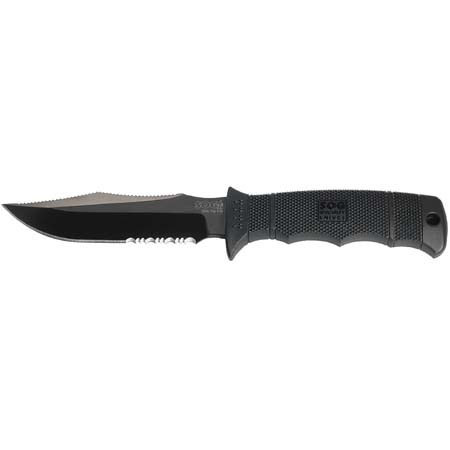 SOG E37T Seal Pup Elite, Fixed Blade Knife 4.85in Black