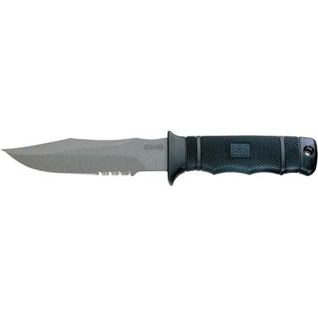 SOG SEAL Pup, Fixed Blade Knife with 4.75" Powder Coated, Partially Serrated Steel Blade, & Zytel Handle, Overall Length 9.0" W/Nylon Sheath