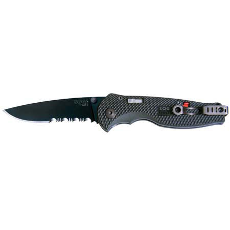 SOG TFSA98 Flash II, Folding Knife 3.5in Black Nitride